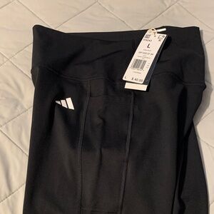 Adidas Kids Black Leggings with White Logo